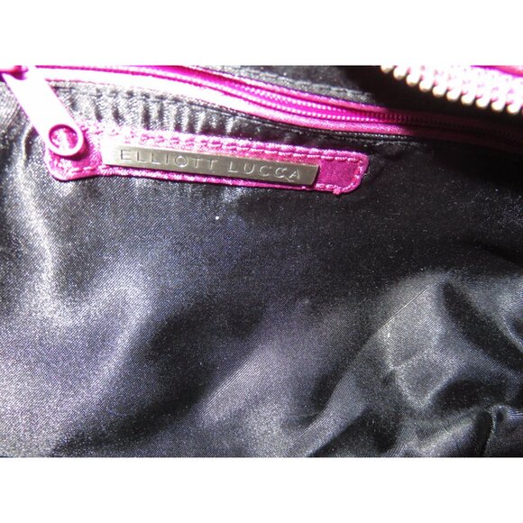 Elliott Lucca Fuchsia Pink Satin Intricate Rhinestone Beaded Handle evening bag - Picture 7 of 8
